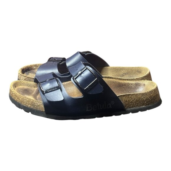 Birkenstock Betula Navy Blue Soft Florida Leather Sandals Womens Size US 7 EU 38 - Picture 5 of 11